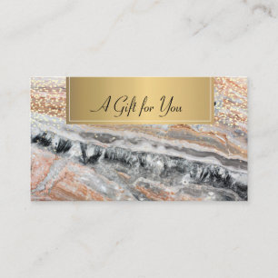 Carte De Réduction Elégant Confetti Professionnel Marbre Or tendance