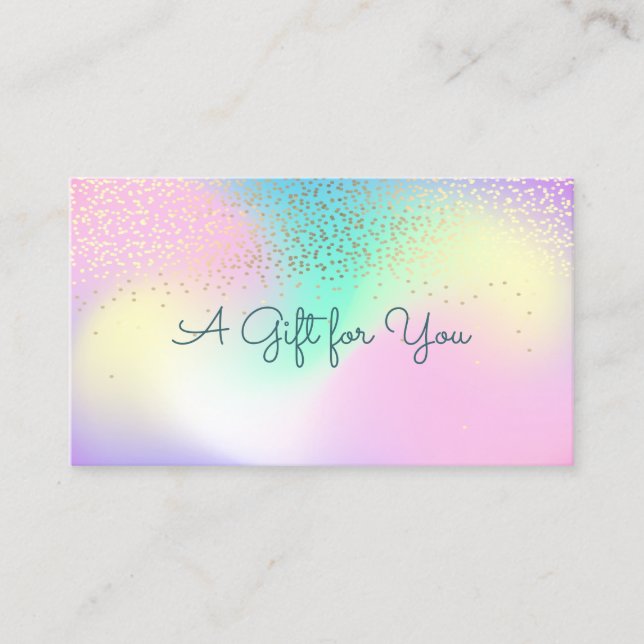 Carte De Réduction Élégant Confetti Professionnel Moderne Holographiq (Devant)
