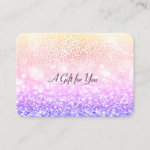 Carte De Réduction Elégant Confetti Violet Moderne, Parties scintilla