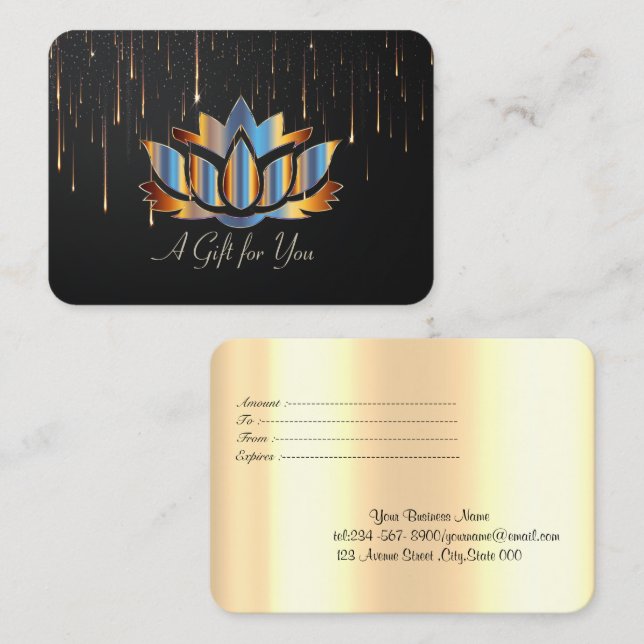 Carte De Réduction Elégant moderne Gold Drives Or (Devant / Derrière)