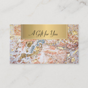 Carte De Réduction Élégant professionnel en marbre coloré Confetti or