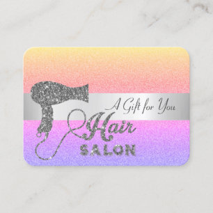 Carte De Réduction Élégant Rainbow Ombre Parties scintillant Sèche-ch