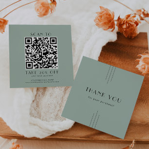 Carte De Réduction EVERLY Art Déco Code QR Entreprise Sage Merci