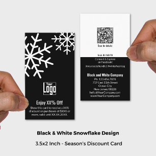 Carte De Réduction Flèche de neige noire et blanche pour petites entr