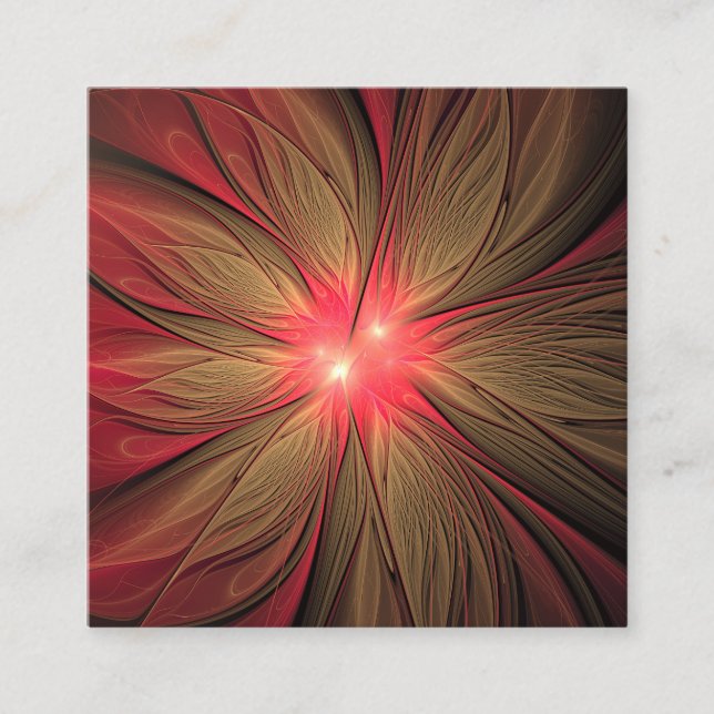 Carte De Réduction Fleur fractale de fansy rouge (Devant)