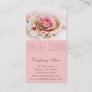 Carte De Réduction fleuriste mariage élégant rose
