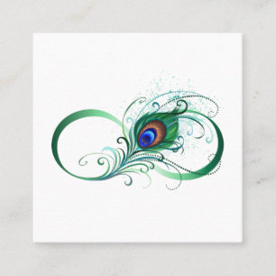 Carte De Réduction Infinity Symbol with Peacock Feather