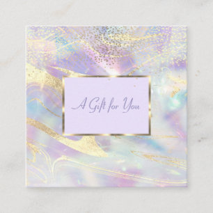 Carte De Réduction Joli Holographe, Opale, Cadre, Confetti