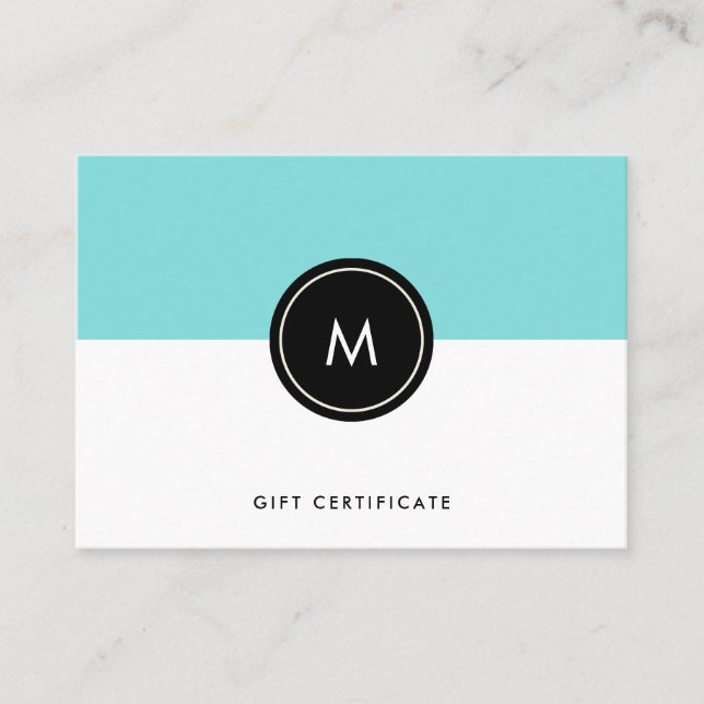 Carte De Réduction La turquoise chic et noircissent le (Devant)