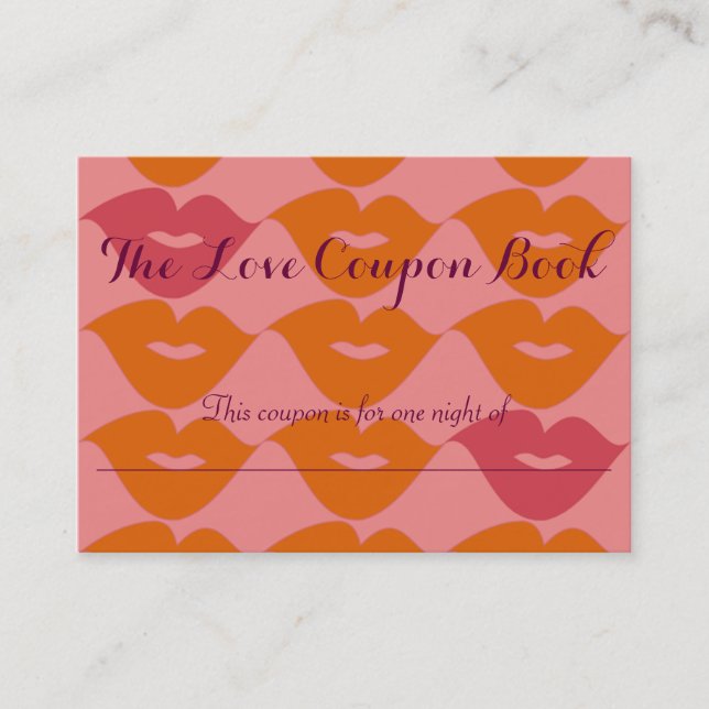 Carte De Réduction Le livret de coupons d'amour (Devant)