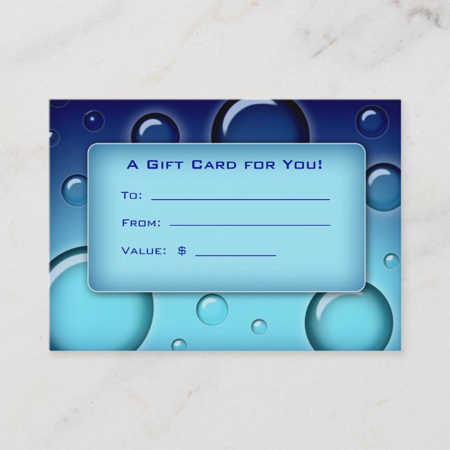 Carte De Réduction Le spa de chèque-cadeau de salon bouillonne bleu (Devant)
