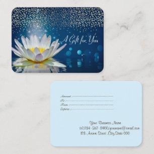 Carte De Réduction Lotus blanc,Confettis,Spa,Massage