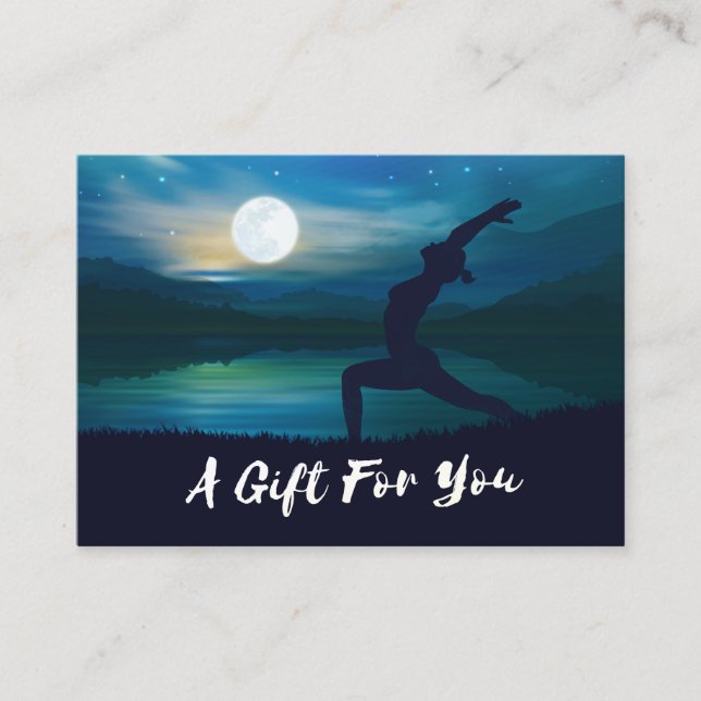 Carte De Réduction Méditation Yoga clair de lune Crescent lune Saluta (Devant)