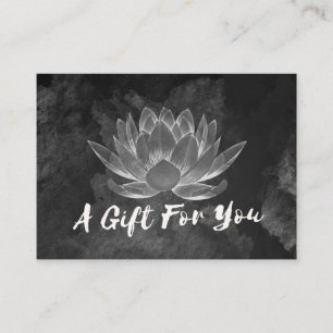 Carte De Réduction Méditation YOGA instructeur Reiki noir blanc Lotus