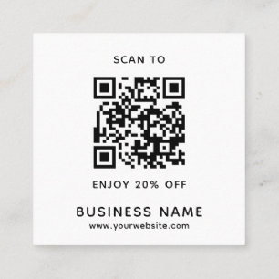 Carte De Réduction Merci minimaliste de code QR professionnel