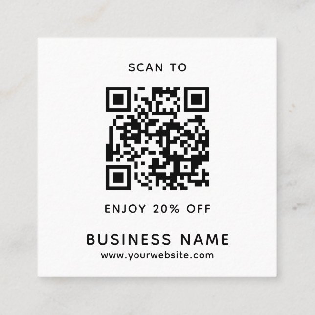 Carte De Réduction Merci minimaliste de code QR professionnel (Dos)