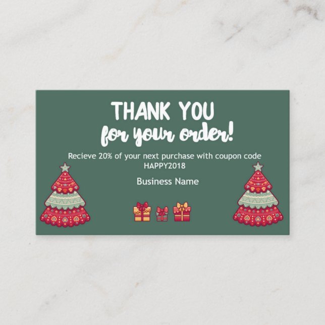 Carte De Réduction Merci pour votre notice explicative d'ordre (Devant)