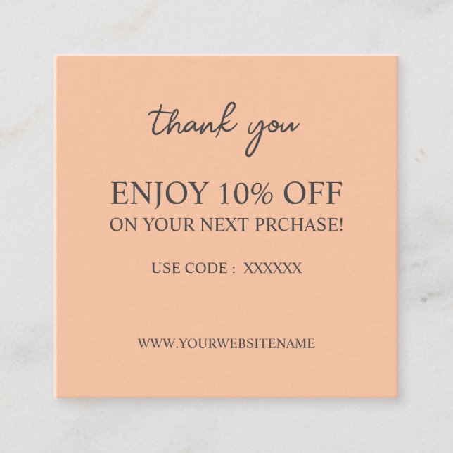 Carte de réduction moderne et élégante (Devant)