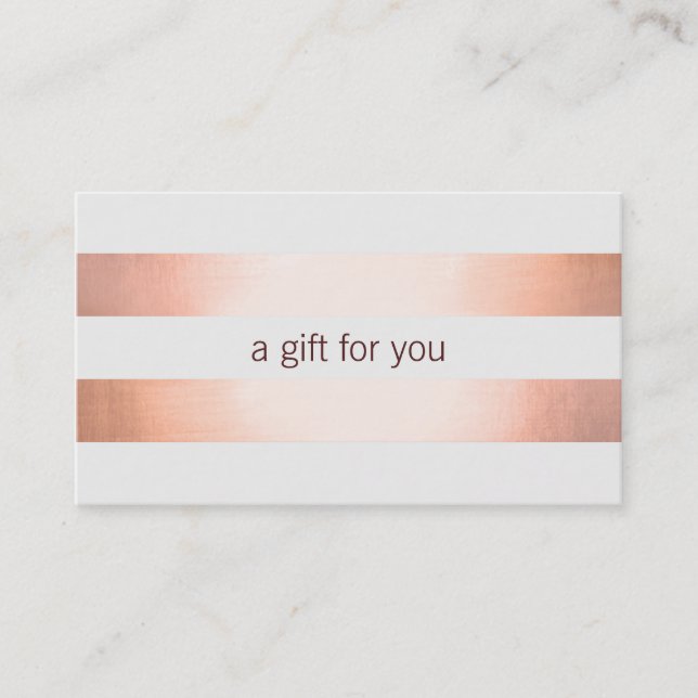 Carte De Réduction Peinture rose en cuivre look beauté GiftCard (Devant)