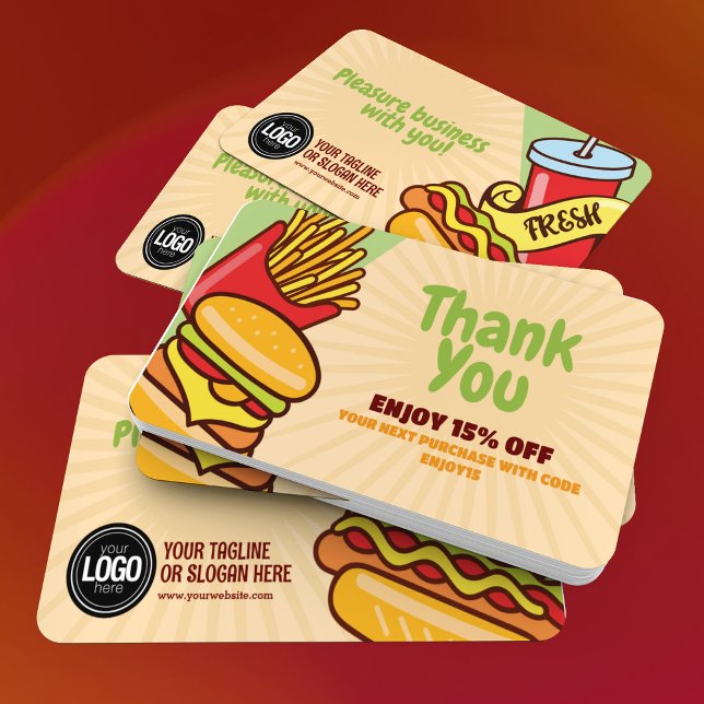 Carte De Réduction Personnaliser le logo de l'entreprise | Thème Hotd (Créateur téléchargé)
