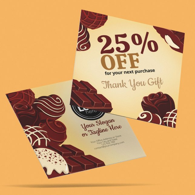 Carte De Réduction Personnaliser les affaires modernes de chocolat (Créateur téléchargé)