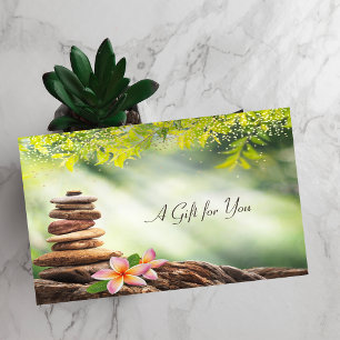 Carte De Réduction Pierres Zen,Fleurs,Spa,Massage