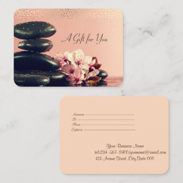 Carte De Réduction Pierres Zen, Spa, Massage (Devant / Derrière)