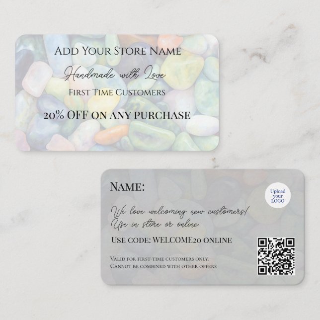 Carte De Réduction Premier client récompensant la pierre d'inspiratio (Devant / Derrière)