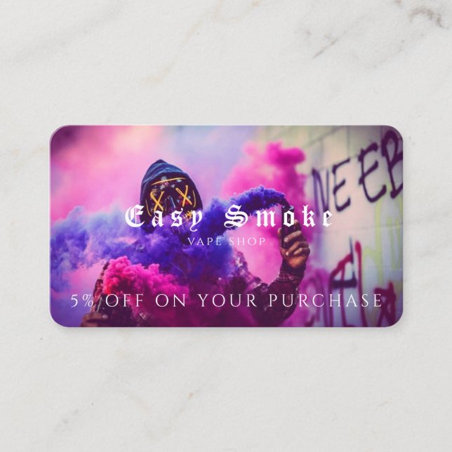 Carte de réduction professionnelle Vape Shop (Devant)