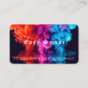 Carte de réduction professionnelle Vape Shop