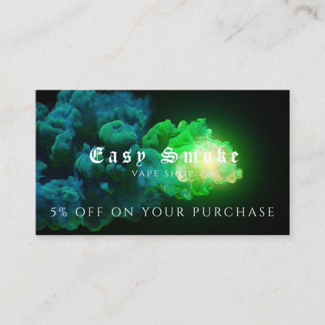 Carte de réduction professionnelle Vape Shop (Devant)