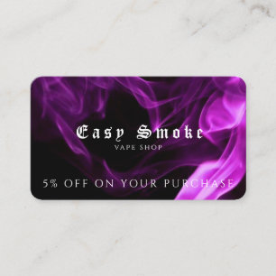 Carte de réduction professionnelle Vape Shop