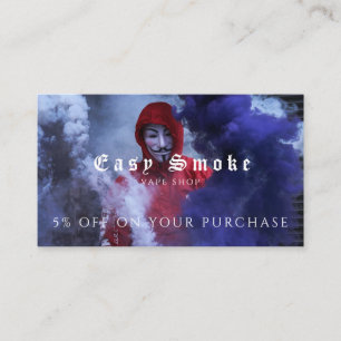 Carte de réduction professionnelle Vape Shop