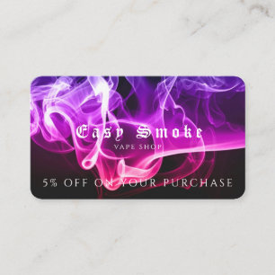 Carte de réduction professionnelle Vape Shop