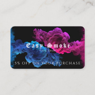 Carte de réduction professionnelle Vape Shop