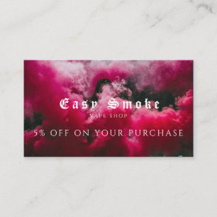 Carte de réduction professionnelle Vape Shop