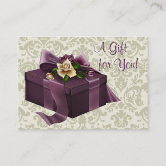 Carte De Réduction Purple Damask Rose Business Cartes-cadeaux