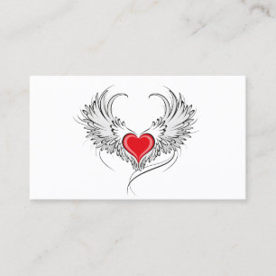 Carte De Réduction Red Angel Coeur avec ailes