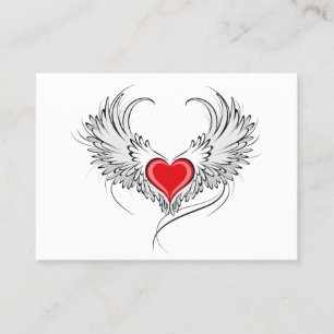 Carte De Réduction Red Angel Coeur avec ailes