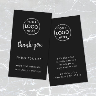 Carte De Réduction Remerciements   Design Black Modern Logo Business