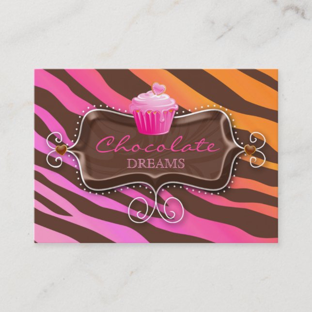 Carte De Réduction Rose Org de petit gâteau de chocolat de (Devant)