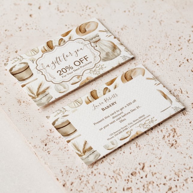 Carte De Réduction Rustic Baking Business (Créateur téléchargé)