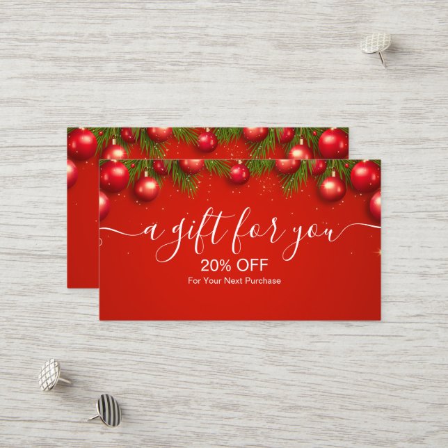 Carte De Réduction Saison de Noël d'entreprise moderne (Devant/Arrière en situation)