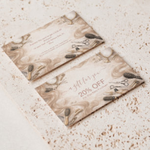 Carte De Réduction Salon de beauté à l'aquarelle pour l'image de marq