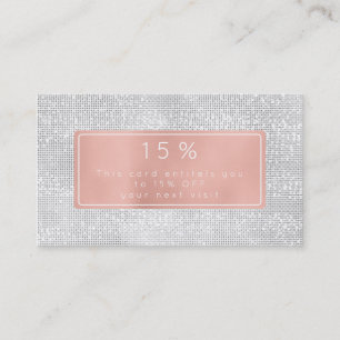 Carte De Réduction Salon de beauté White Silver Gold Rose Gold Salon