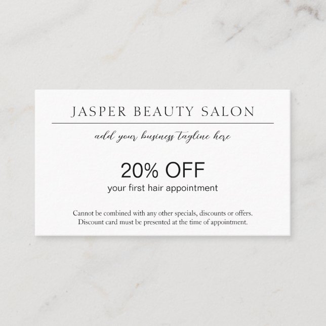 Carte De Réduction Simple élégant professionnel minimal QR Code moder (Devant)