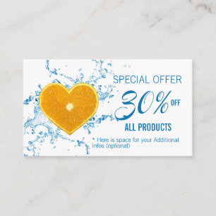 Carte De Réduction Slice of Heart-Shaped Orange