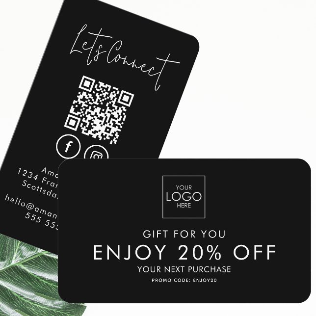 Carte De Réduction Social Media QR Code Se Connecter Avec Nous Modern (Créateur téléchargé)