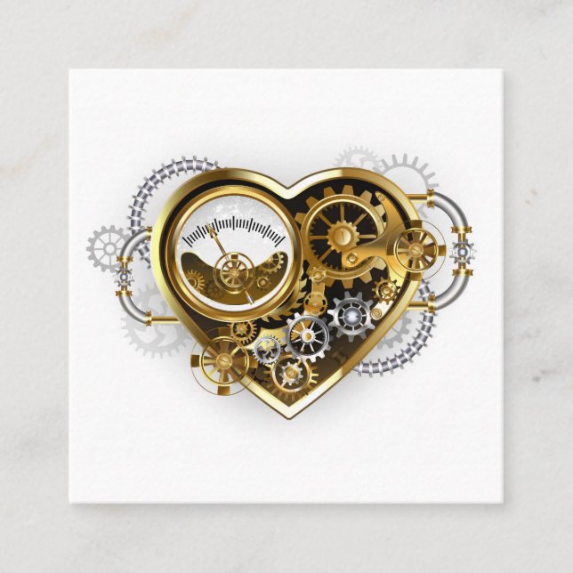 Carte De Réduction Steampunk Heart with a Manometer (Devant)