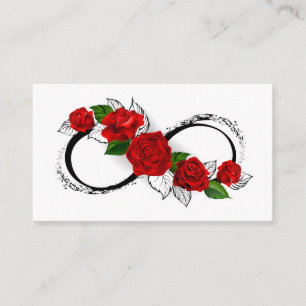 Carte De Réduction Symbole d'infini avec les roses rouges